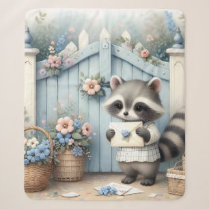 Pastel Wasbeer Brieven Tuin Sherpa Deken