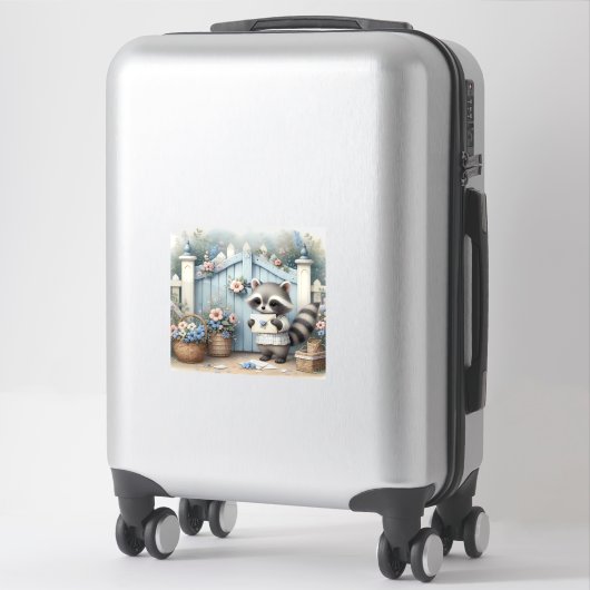 Pastel Wasbeer Brieven Tuin Sticker (Koffer)