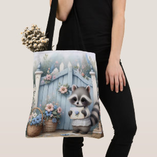 Pastel Wasbeer Brieven Tuin Tote Bag