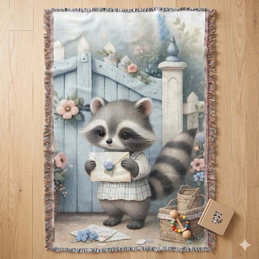 Pastel Wasbeer Lettertuin Deken
