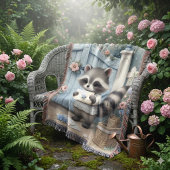Pastel Wasbeer Lettertuin Deken