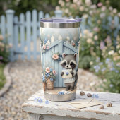 Pastel Wasbeer Lettertuin Geïsoleerde Drinkbeker