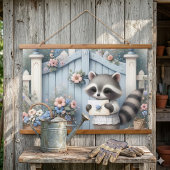 Pastel Wasbeer Lettertuin Hangend Wandkleed
