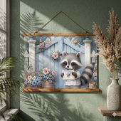 Pastel Wasbeer Lettertuin Hangend Wandkleed