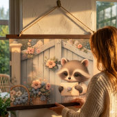 Pastel Wasbeer Lettertuin Hangend Wandkleed