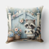 Pastel Wasbeer Lettertuin Kussen (Achterkant)