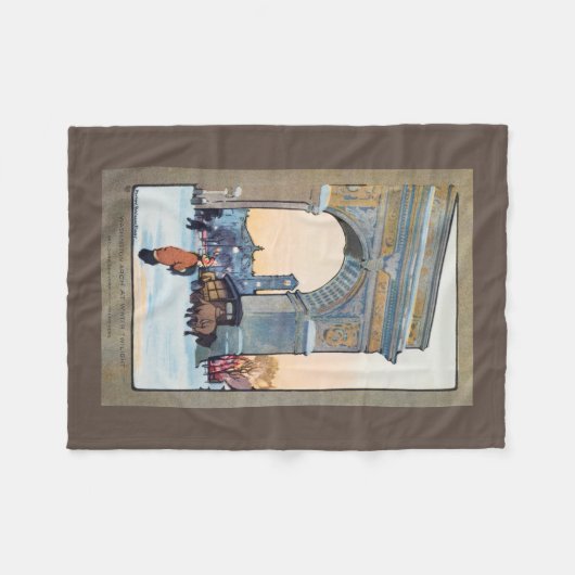 Pastel  Washington Arch bij Winter Twilight Fleece Deken (Voorkant (Horizontaal))