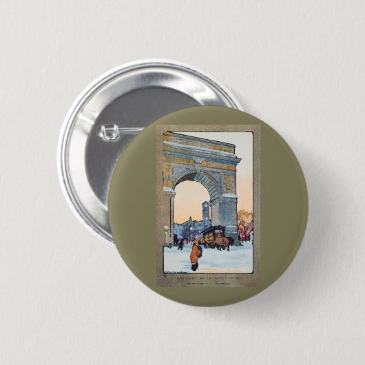Pastel  Washington Arch bij Winter Twilight Ronde Button 5,7 Cm (Voorkant /achterkant)