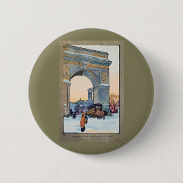 Pastel Washington Arch bij Winter Twilight Ronde Button 5,7 Cm