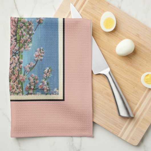  pastel Washington D.C. Cherry Blossom Theedoek (Quarter Fold)