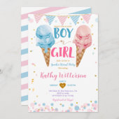 Pastel Wat is de Schep Ice Cream Geslacht onthulle Kaart (Voorkant / Achterkant)