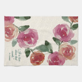 Pastel Water Color Rozen St. Therese Religieuze Theedoek (Horizontaal)