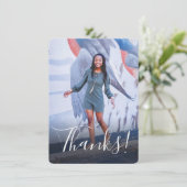 Pastel Watercolor Achteraan Volledige Foto Paars Bedankkaart (Staand voorkant)