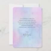 Pastel Watercolor Achteraan Volledige Foto Paars Bedankkaart (Achterkant)