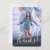 Pastel Watercolor Achteraan Volledige Foto Paars Bedankkaart (Voorkant)