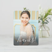 Pastel Watercolor Achtergrond Volledige Foto Aqua Bedankkaart (Staand voorkant)