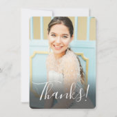 Pastel Watercolor Achtergrond Volledige Foto Aqua Bedankkaart (Voorkant)