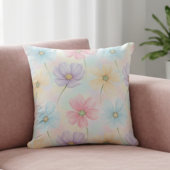Pastel Watercolor Bloem Kussen