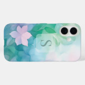 Pastel Watercolor Bloem Monogram iPhone 16 Hoesje (Achterkant (horizontaal))