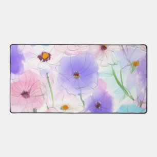 Pastel Watercolor Bloemen Bureaumat