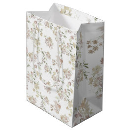Pastel Watercolor bloemen Inpakpapier van 3 Medium Cadeauzakje