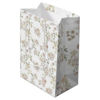 Pastel Watercolor bloemen Inpakpapier van 3 Medium Cadeauzakje