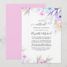 Pastel Watercolor Bloemen Online Virtuele Trouwdag