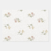 Pastel Watercolor bloemen Verpakkings Papier van 3 Inpakpapier Vel (Voorkant 3)