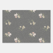 Pastel Watercolor bloemen Verpakkings Papier van 3 Inpakpapier Vel (Voorkant 2)