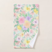 Pastel Watercolor Bloemmotief – Zachte Lente Bad Handdoek (Handdoek)