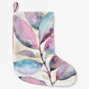 Pastel Watercolor Botanische Bladeren Spiraal Note Kleine Kerstsok