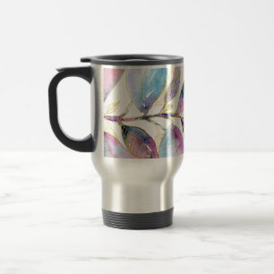 Pastel Watercolor Botanische Bladeren Spiraal Note Reisbeker