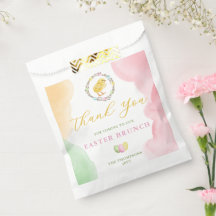 Pastel Watercolor Chick Easter Brunch Thank You