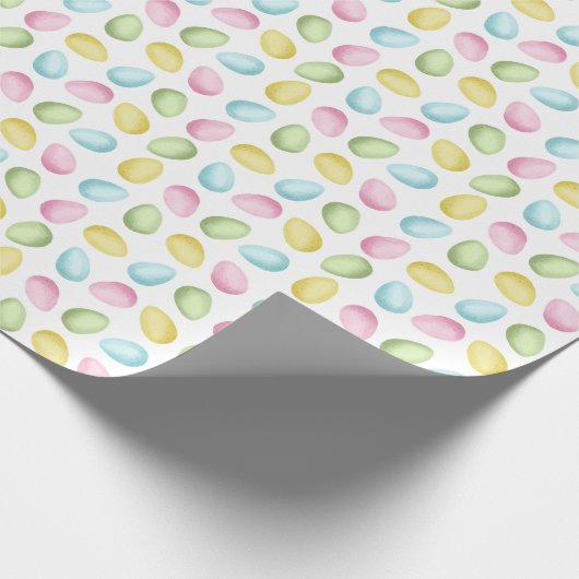 Pastel Watercolor Easter Egg Pattern Cadeaupapier (Hoek)