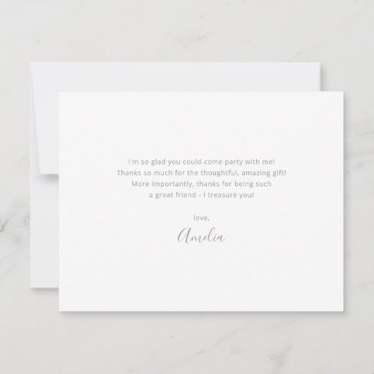 Pastel Watercolor Eenvoudige Elegante Verjaardag P Bedankkaart (Achterkant)