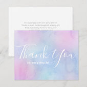 Pastel Watercolor Eenvoudige Elegante Verjaardag P Bedankkaart (Voorkant / Achterkant)