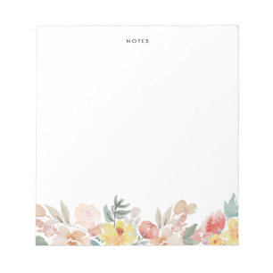 Pastel Watercolor Fall Floral Garland Personalized Notitieblok