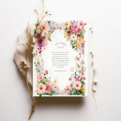 Pastel Watercolor Floral Arch Wedding Kaart