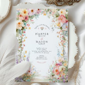 Pastel Watercolor Floral Arch Wedding Kaart