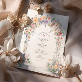 Pastel Watercolor Floral Arch Wedding Kaart