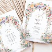Pastel Watercolor Floral Arch Wedding Kaart
