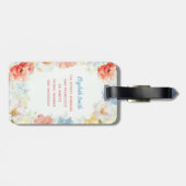 Pastel Watercolor Floral Custom Name Travel ID Bagagelabel (Achterkant horizontaal)