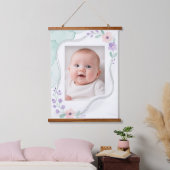 Pastel Watercolor Floral Empty Wavy Frame Hangend Wandkleed (Slaapkamer)