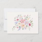 Pastel Watercolor Floral Wedding RSVP Card Kaart (Achterkant)