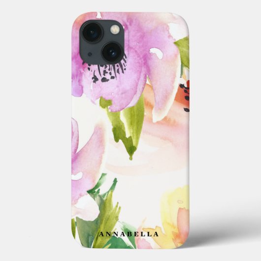 Pastel Watercolor Flowers iPad Mini Case (Achterkant)