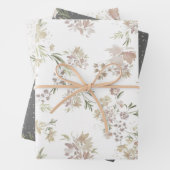 Pastel Watercolor flowers Wrapping Paper of 3 (In situ)