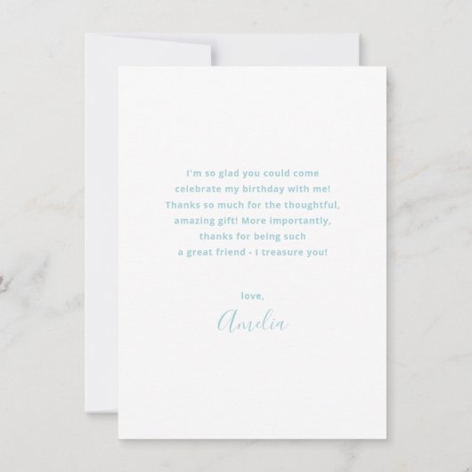 Pastel Watercolor Foto Aqua Dankkaart Bedankkaart (Achterkant)