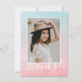 Pastel Watercolor Foto Aqua Dankkaart Bedankkaart (Voorkant)