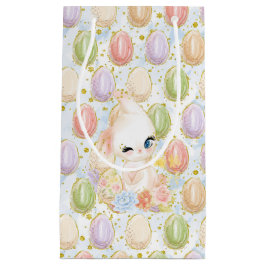 PASTEL WATERCOLOR GLITTER UITZIENDE PAAS KONIJN &  KLEIN CADEAUZAKJE