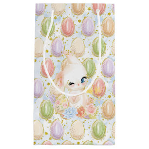 PASTEL WATERCOLOR GLITTER UITZIENDE PAAS KONIJN & KLEIN CADEAUZAKJE